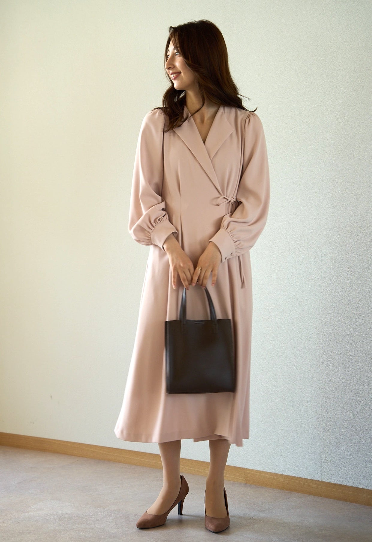 micofill カシュクールシャツドレス
