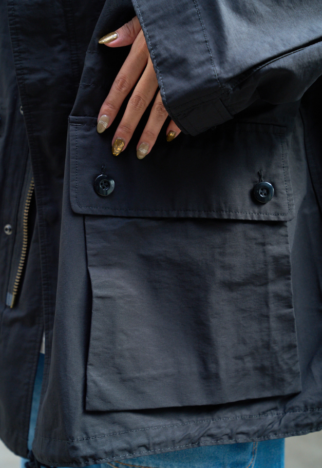 ARMY TWILL COTTON NYLON STAND COAT
