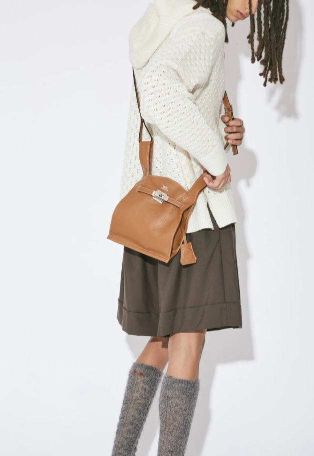 beautiful people market shoulder bag in shrink leather