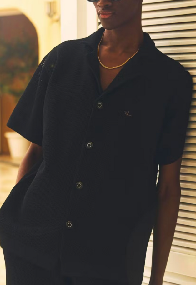 1PIU1UGUALE3 RELAX KNIT OPEN COLLAR SHIRT