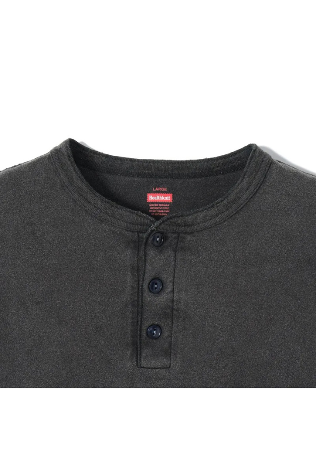 Healthknit Henleyneck S/S Tee(Sulfur dye)