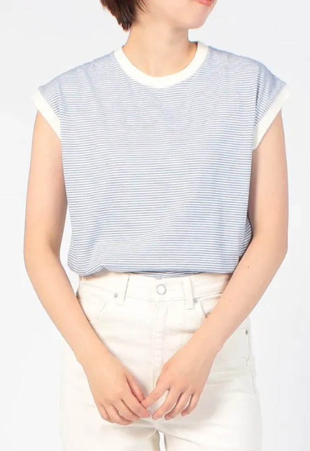 Healthknit Narrow Border Jersey Sleevless【WOMENS ITEM/残BLACK1点】