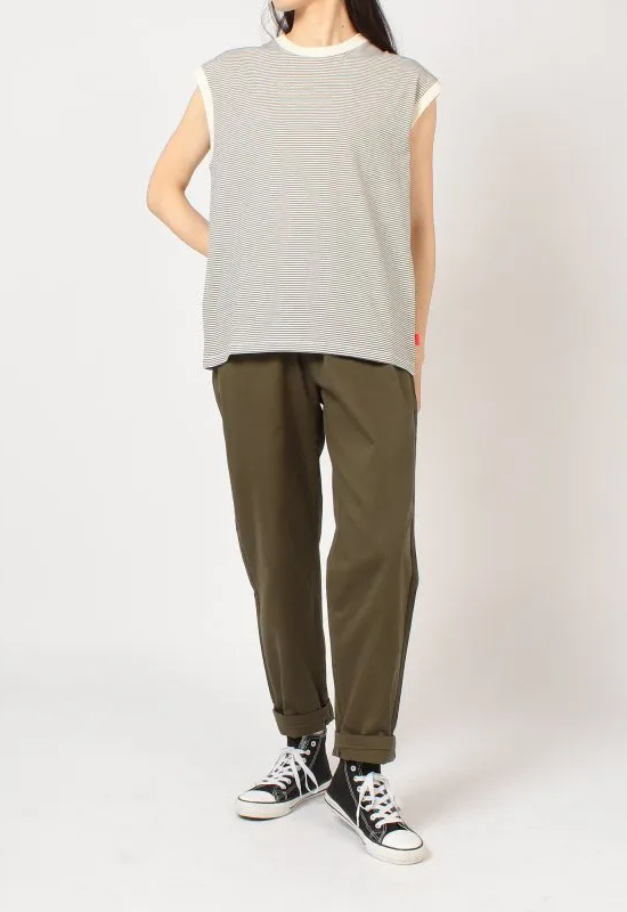 Healthknit Narrow Border Jersey Sleevless【WOMENS ITEM/残BLACK1点】
