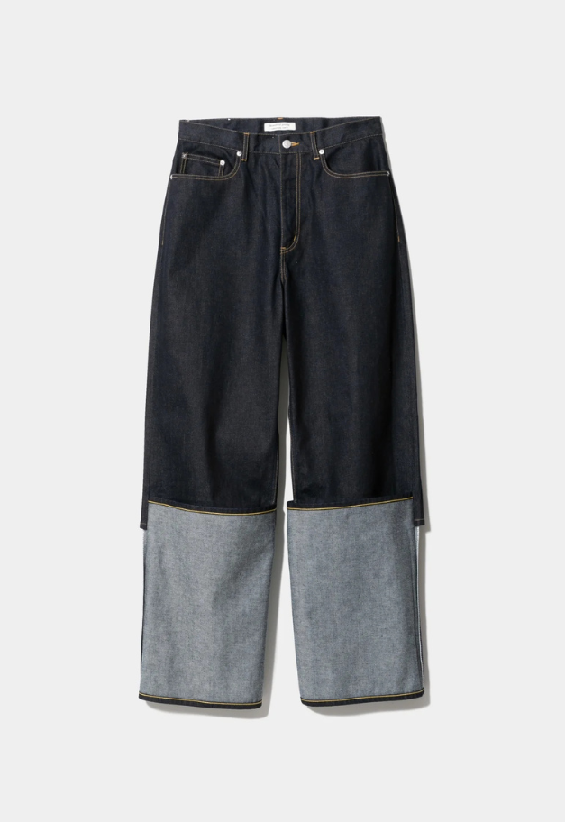 beautiful people selvedge denim flip hem pants