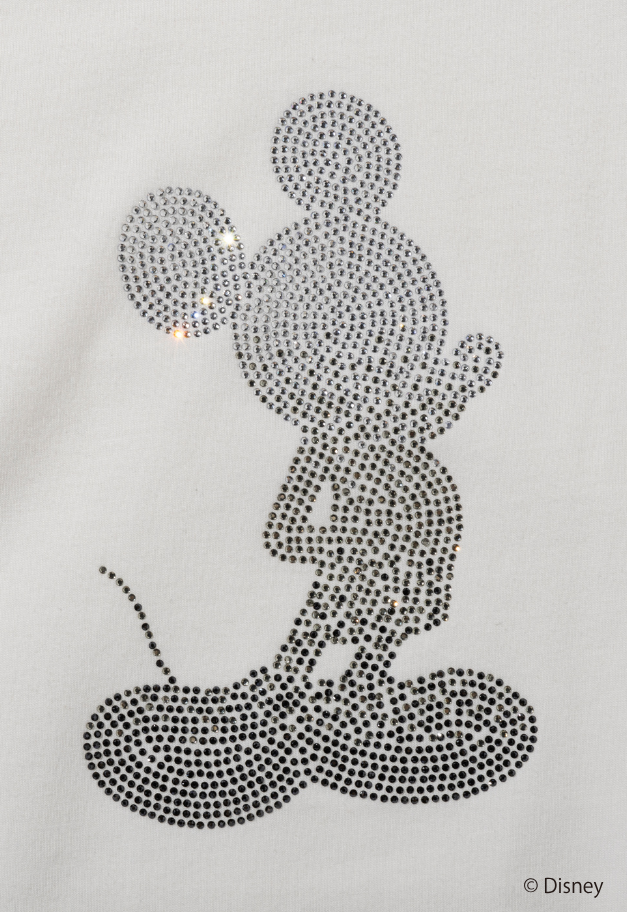 1PIU1UGUALE3 RELAX【MICKEY】 GRADIENT RHINESTONE T-SHIRT