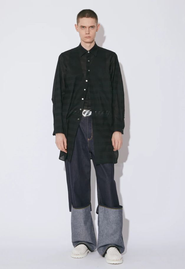 beautiful people selvedge denim flip hem pants