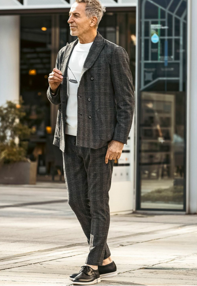 1PIU1UGUALE3 RELAX GLEN CHECK DOUBLE JACKET【予約商品】