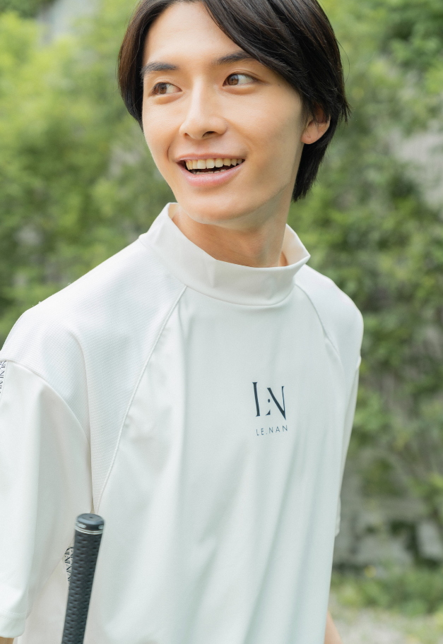 LE.NAN Logo Tape Mock-neck Side line【UNISEX】