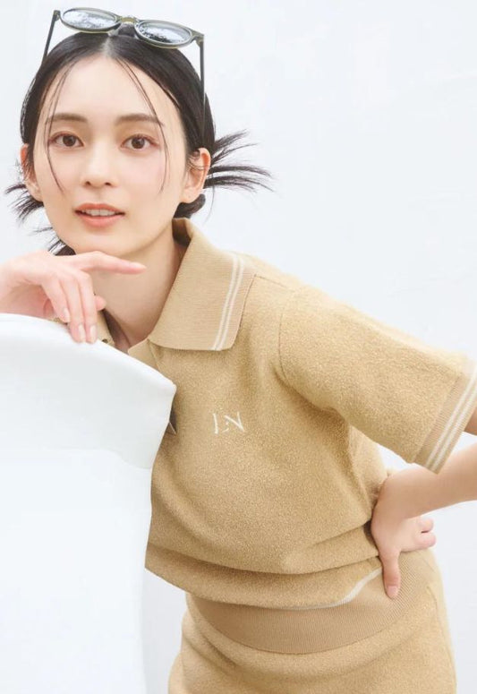 LE.NAN Terry Pique Polo【BEIGE】
