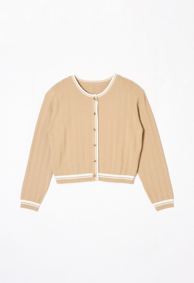 LE.NAN Urban Line Rib-knit Cardigan