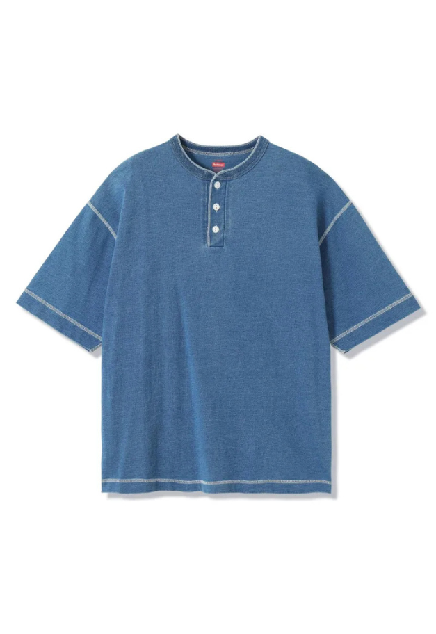Healthknit Henleyneck S/S Tee(Indigo)