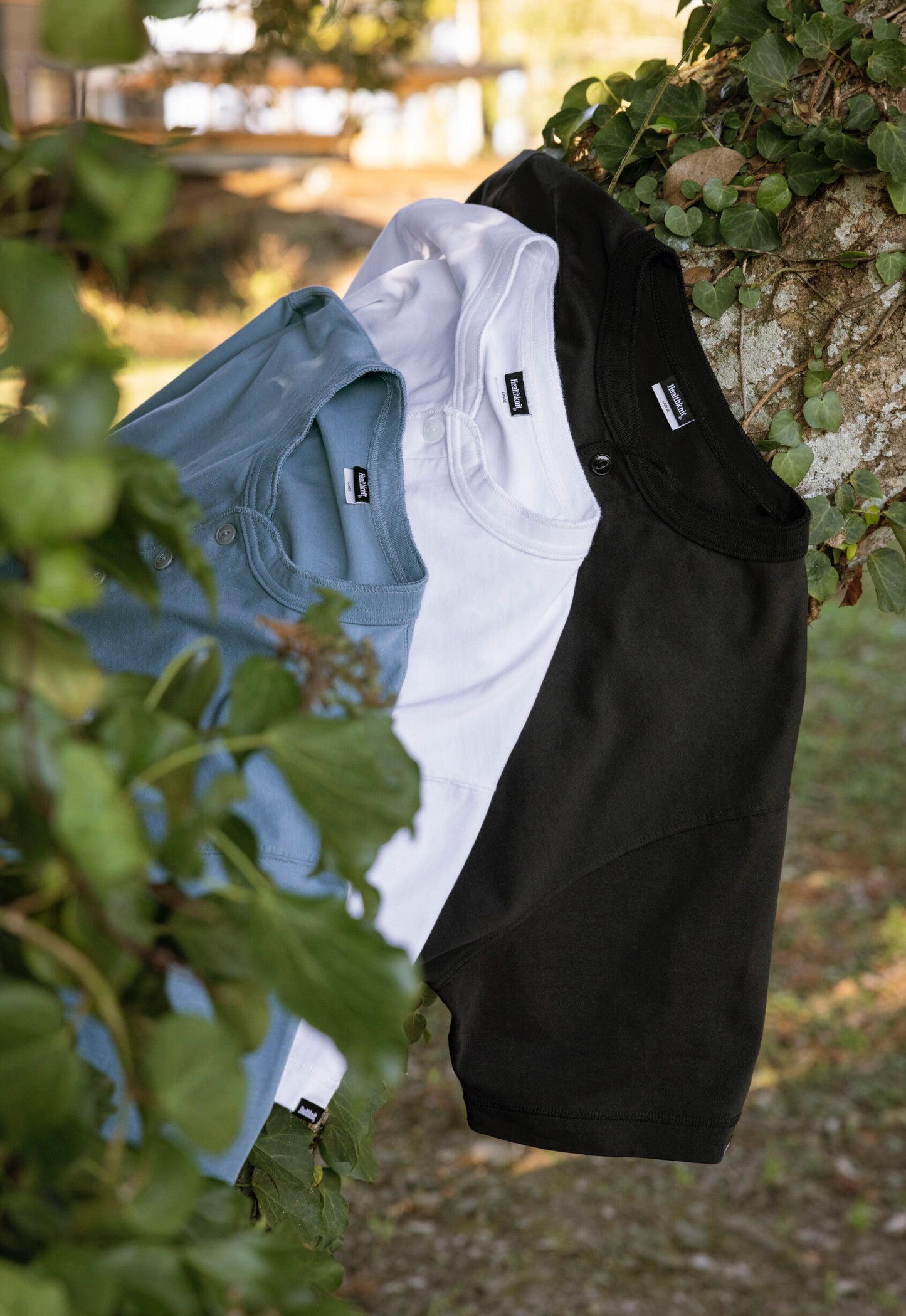 Healthknit Black Label ROUND HEM HENLEY TEE