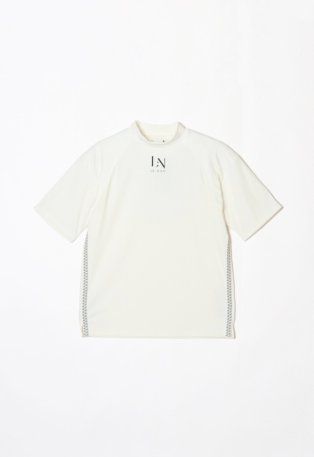 LE.NAN Logo Tape Mock-neck Side line【UNISEX】