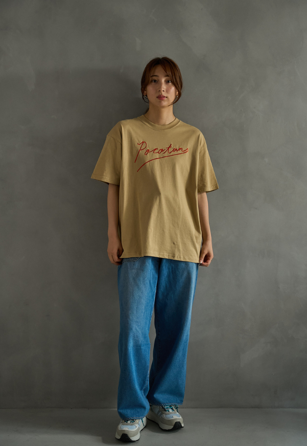 pocotan ロゴ刺繍Tシャツ