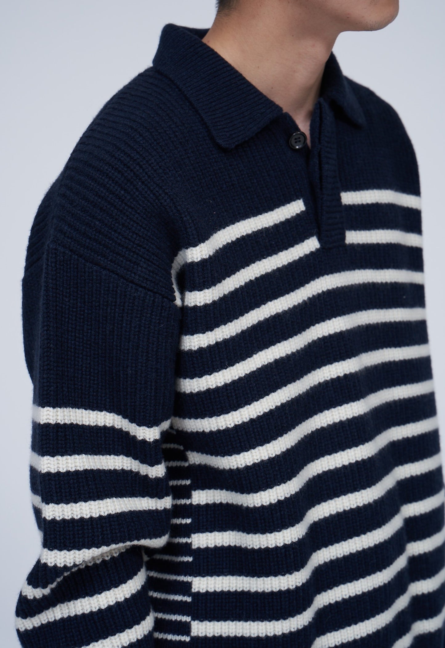 ANNUAL STRIPED POLO SWEATER