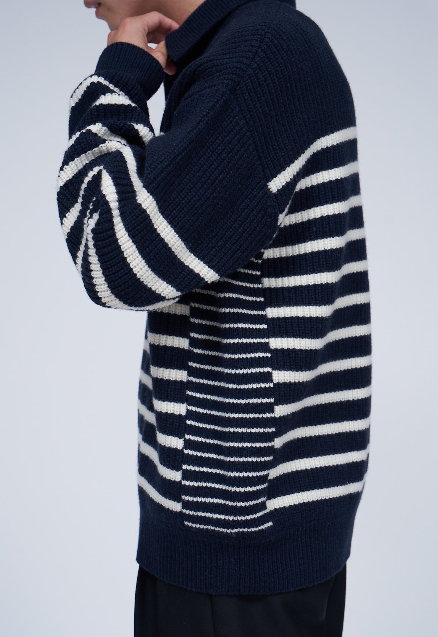 ANNUAL STRIPED POLO SWEATER