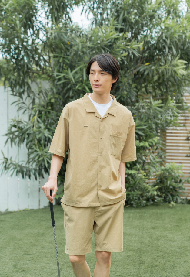 LE.NAN Mens Relax Open Collar Shirt