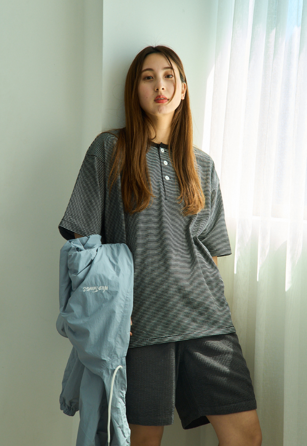 Healthknit Narrow Border Jersey Henley