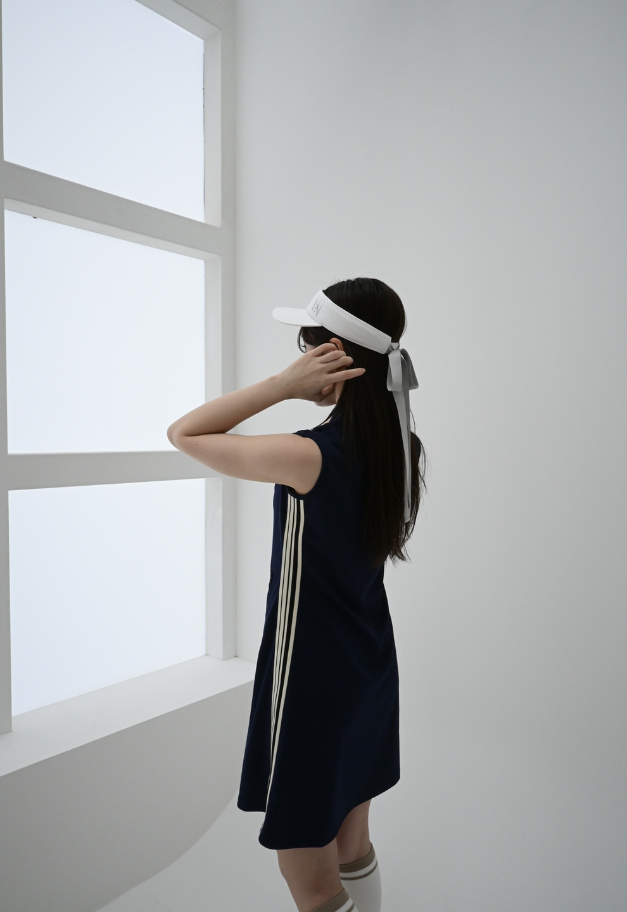LE.NAN Side Striped Sleeveless Golf Dress【NAVY】