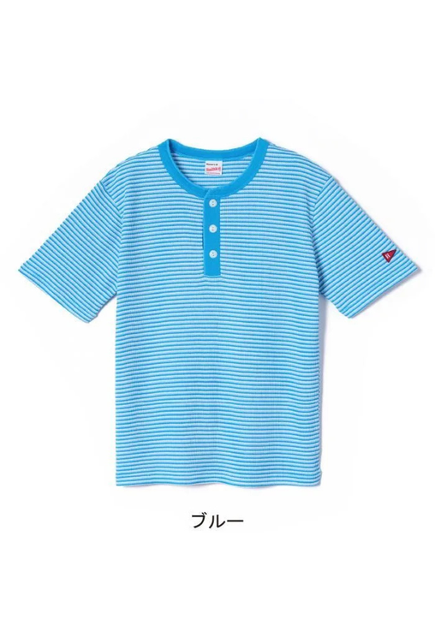 Healthknit Multi Border Waffle Henley【WOMENS ITEM】