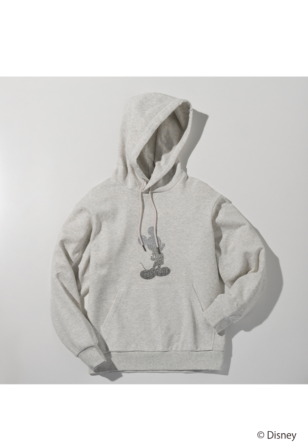 1PIU1UGUALE3 RELAX【MICKEY】 GRADIENT RHINESTONE HOODIE