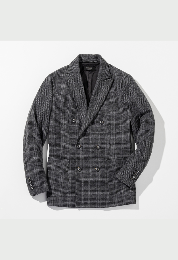 1PIU1UGUALE3 RELAX GLEN CHECK DOUBLE JACKET【予約商品】