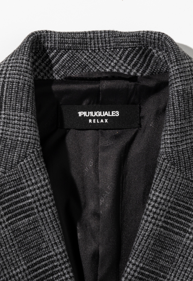1PIU1UGUALE3 RELAX GLEN CHECK DOUBLE JACKET【予約商品】