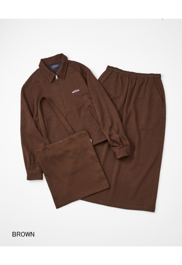 THOUSANDMILE WOOL LIKE ZIP BLOUSON&SK&BAG SET UP