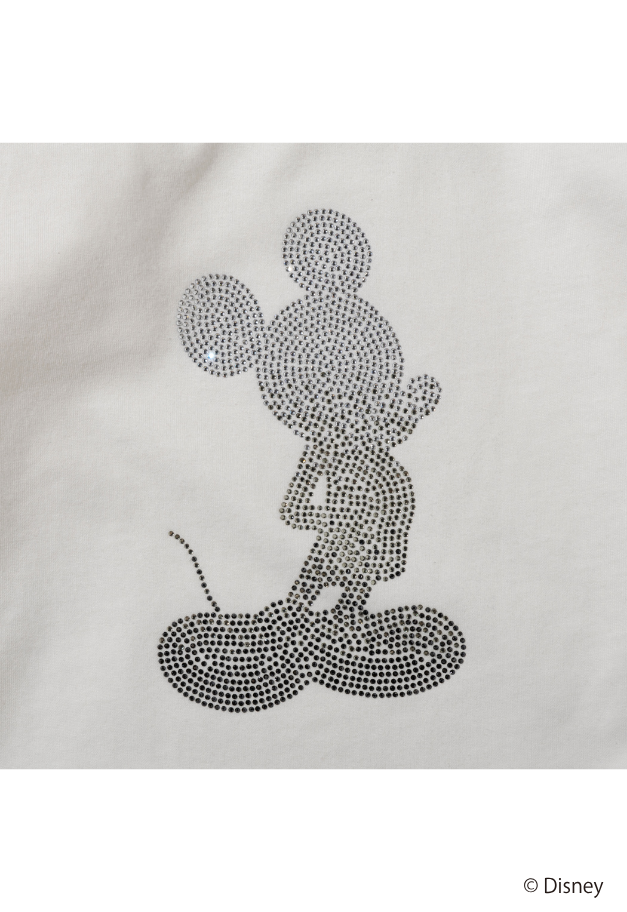1PIU1UGUALE3 RELAX【MICKEY】 GRADIENT RHINESTONE LONG SLEEVE T-SHIRT