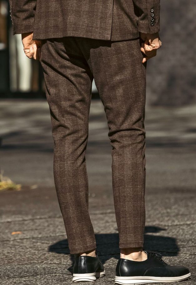 1PIU1UGUALE3 RELAX GLEN CHECK SLACKS【予約商品】