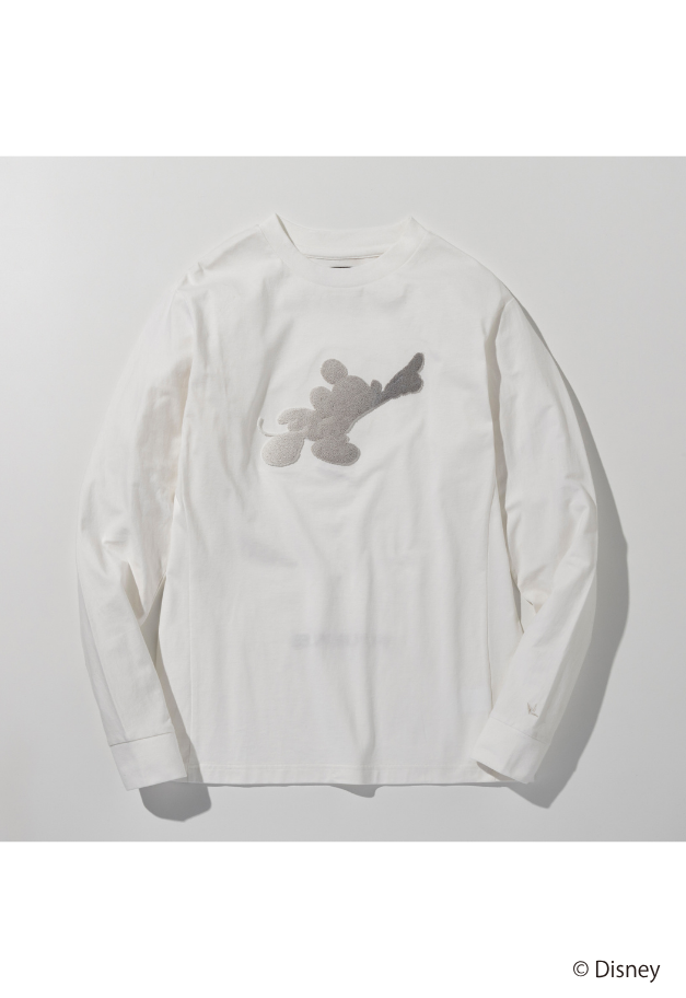 1PIU1UGUALE3 RELAX【MICKEY】 GRADIENT EMBROIDERED LONG SLEEVE T-SHIRT