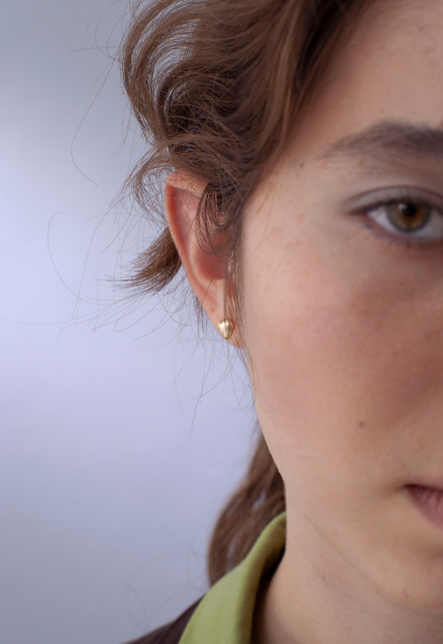 The Noetic. Heart Earrings (14KGP Silver925)