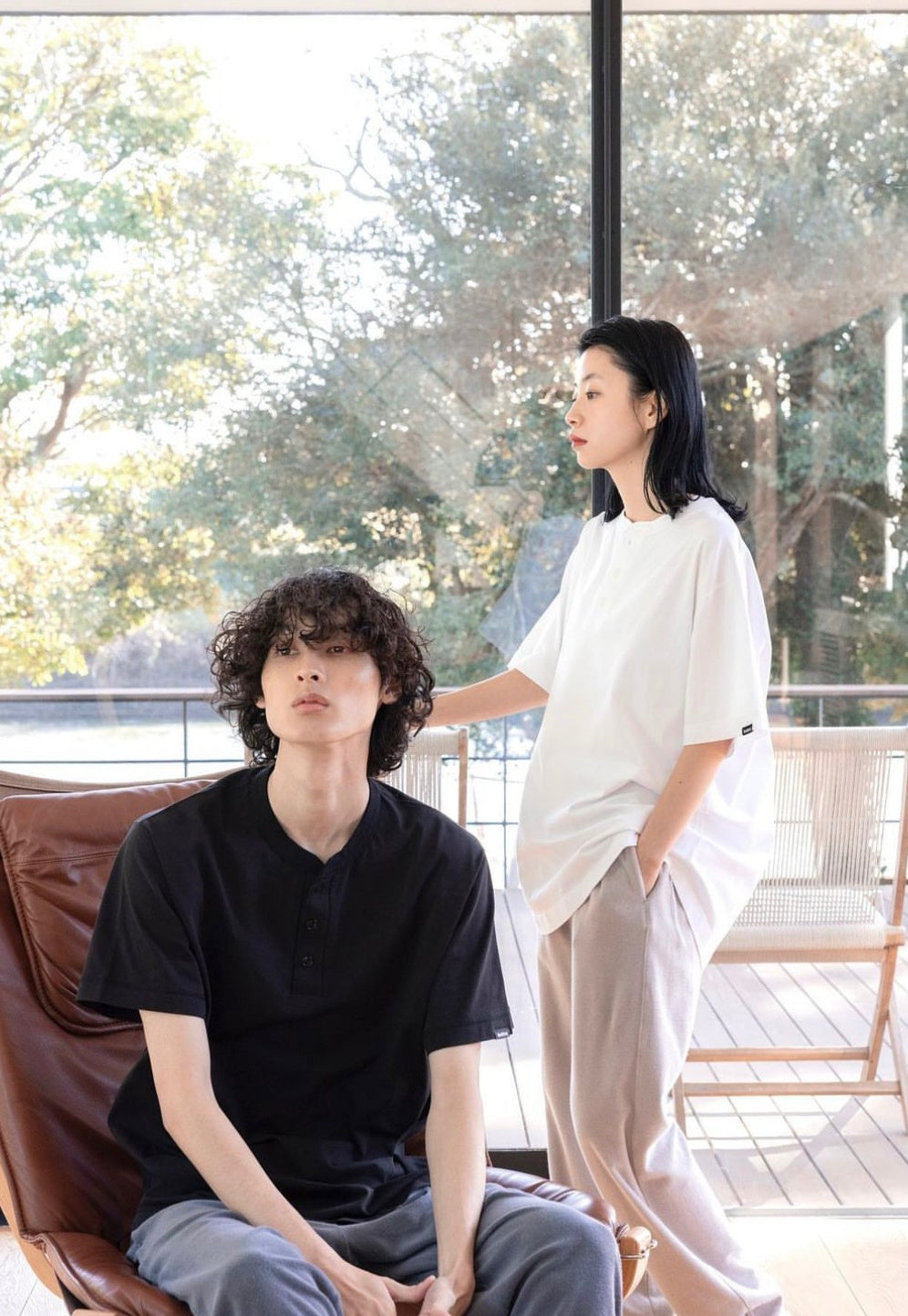 Healthknit Black Label ROUND HEM HENLEY TEE