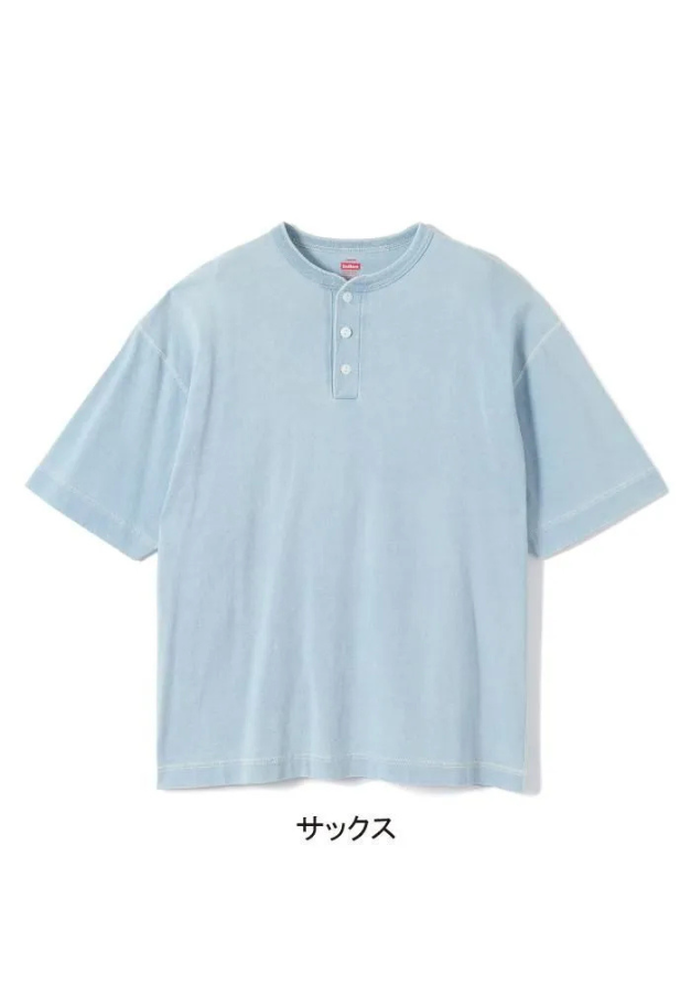 Healthknit Henleyneck S/S Tee(Indigo)