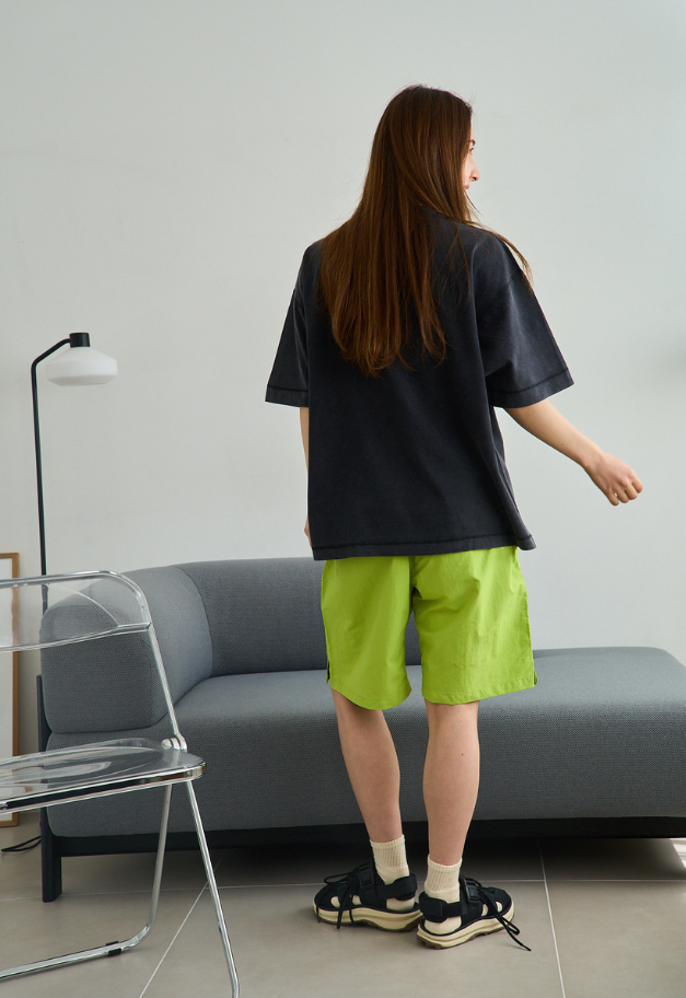 Healthknit Henleyneck S/S Tee(Sulfur dye)