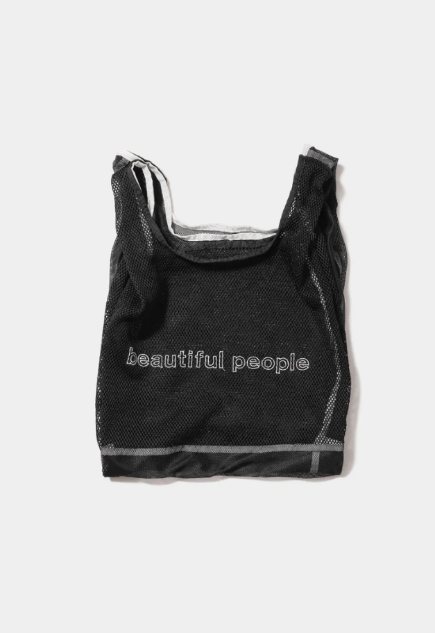 beautiful people contour logo flip mesh bag