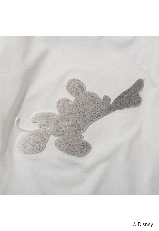1PIU1UGUALE3 RELAX【MICKEY】 GRADIENT EMBROIDERED LONG SLEEVE T-SHIRT