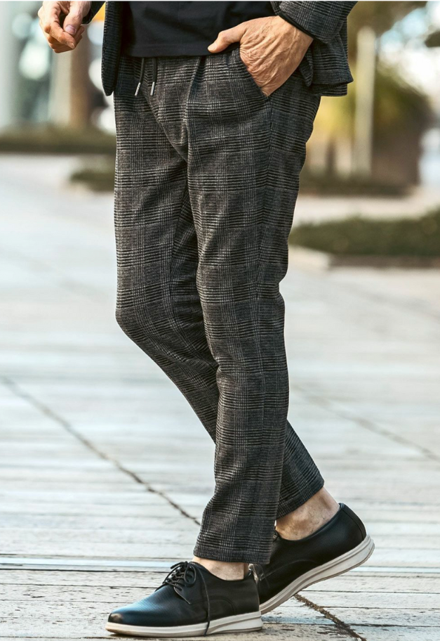 1PIU1UGUALE3 RELAX GLEN CHECK SLACKS【予約商品】