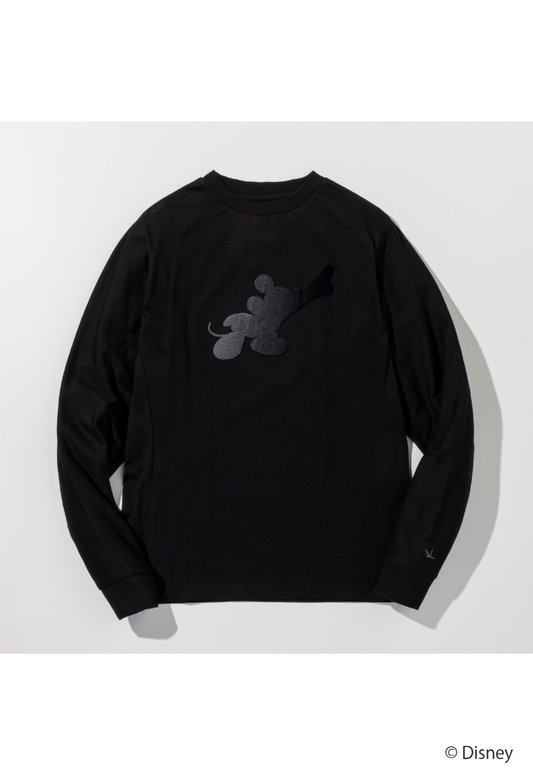 1PIU1UGUALE3 RELAX【MICKEY】 GRADIENT EMBROIDERED LONG SLEEVE T-SHIRT