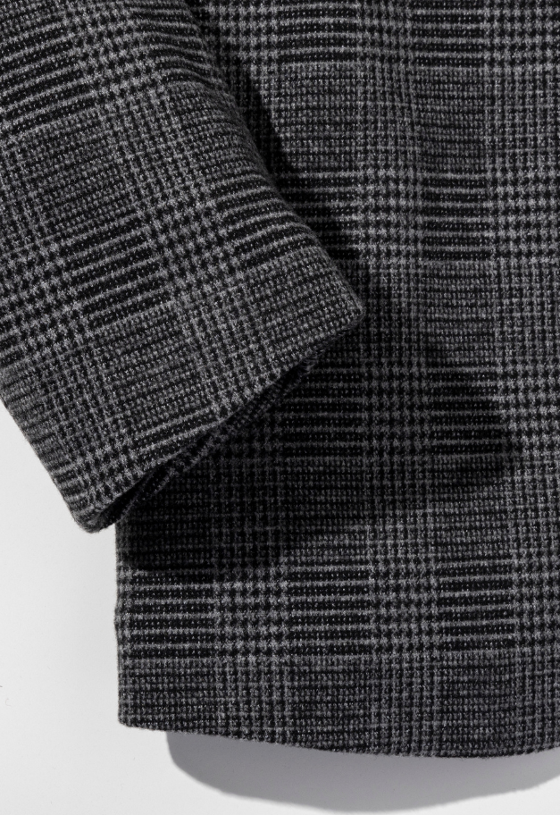 1PIU1UGUALE3 RELAX GLEN CHECK COLLARLESS JACKET【予約商品】