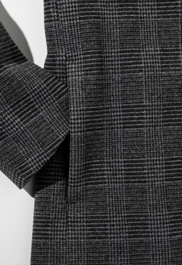 1PIU1UGUALE3 RELAX GLEN CHECK COLLARLESS JACKET【予約商品】