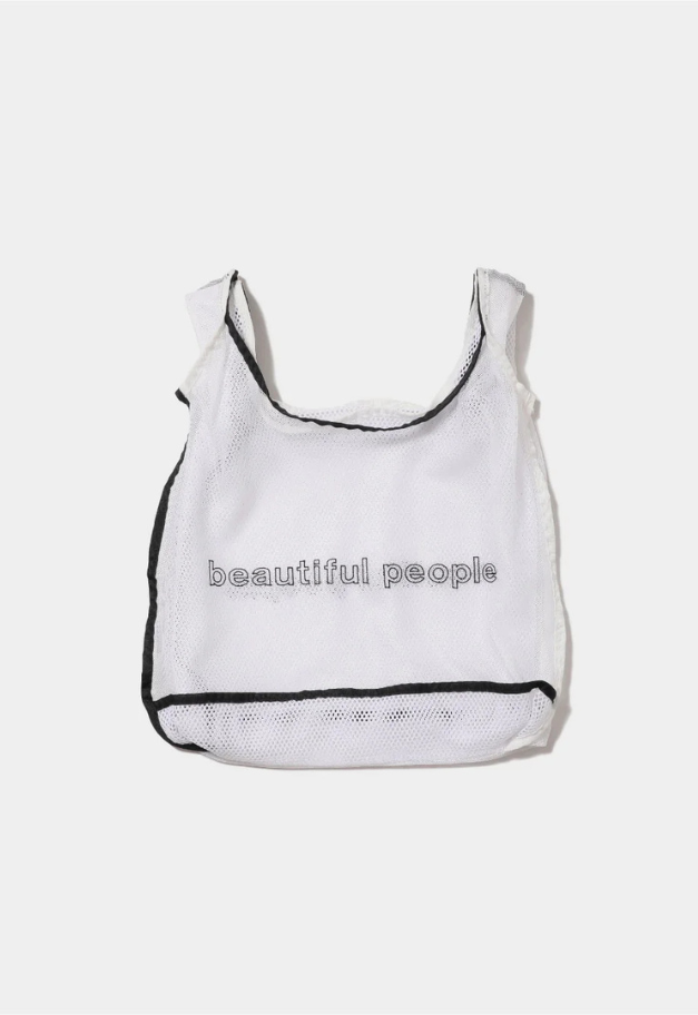 beautiful people contour logo flip mesh bag
