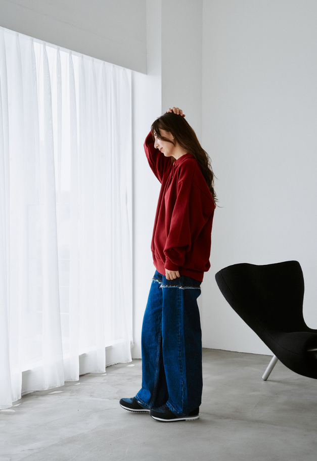 Healthknit Classic Sweat Collared Half Zip L/S