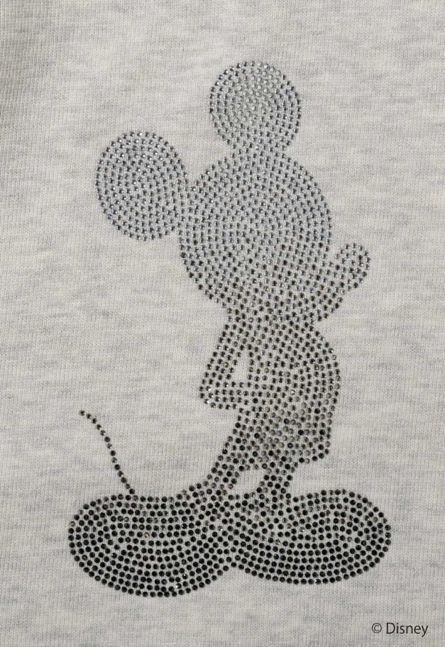 1PIU1UGUALE3 RELAX【MICKEY】 GRADIENT RHINESTONE HOODIE