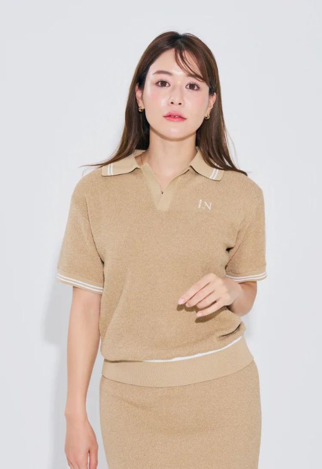 LE.NAN Terry Pique Polo【BEIGE】