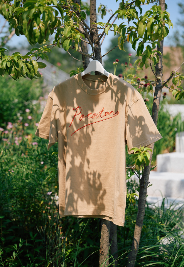 pocotan ロゴ刺繍Tシャツ