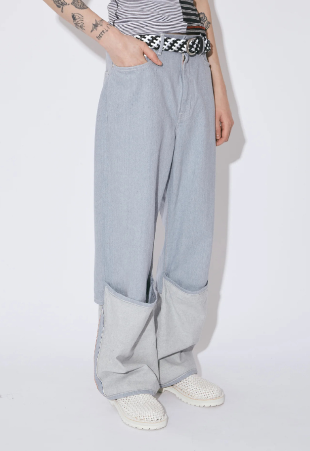 beautiful people recycling denim flip hem pants