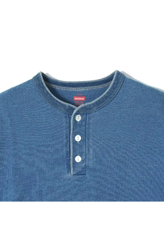 Healthknit Henleyneck S/S Tee(Indigo)
