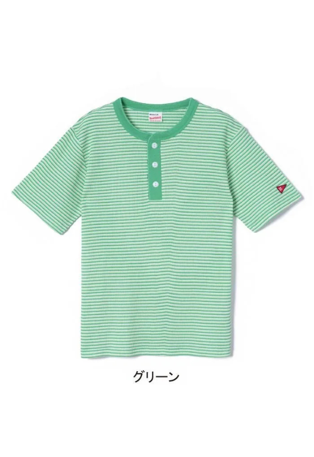 Healthknit Multi Border Waffle Henley【WOMENS ITEM】