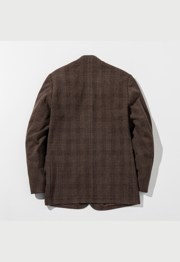 1PIU1UGUALE3 RELAX GLEN CHECK COLLARLESS JACKET【予約商品】